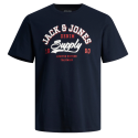 JACK & JONES JJELOGO TEE SS O-NECK 2 COL 12246690 NAVY BLAZER